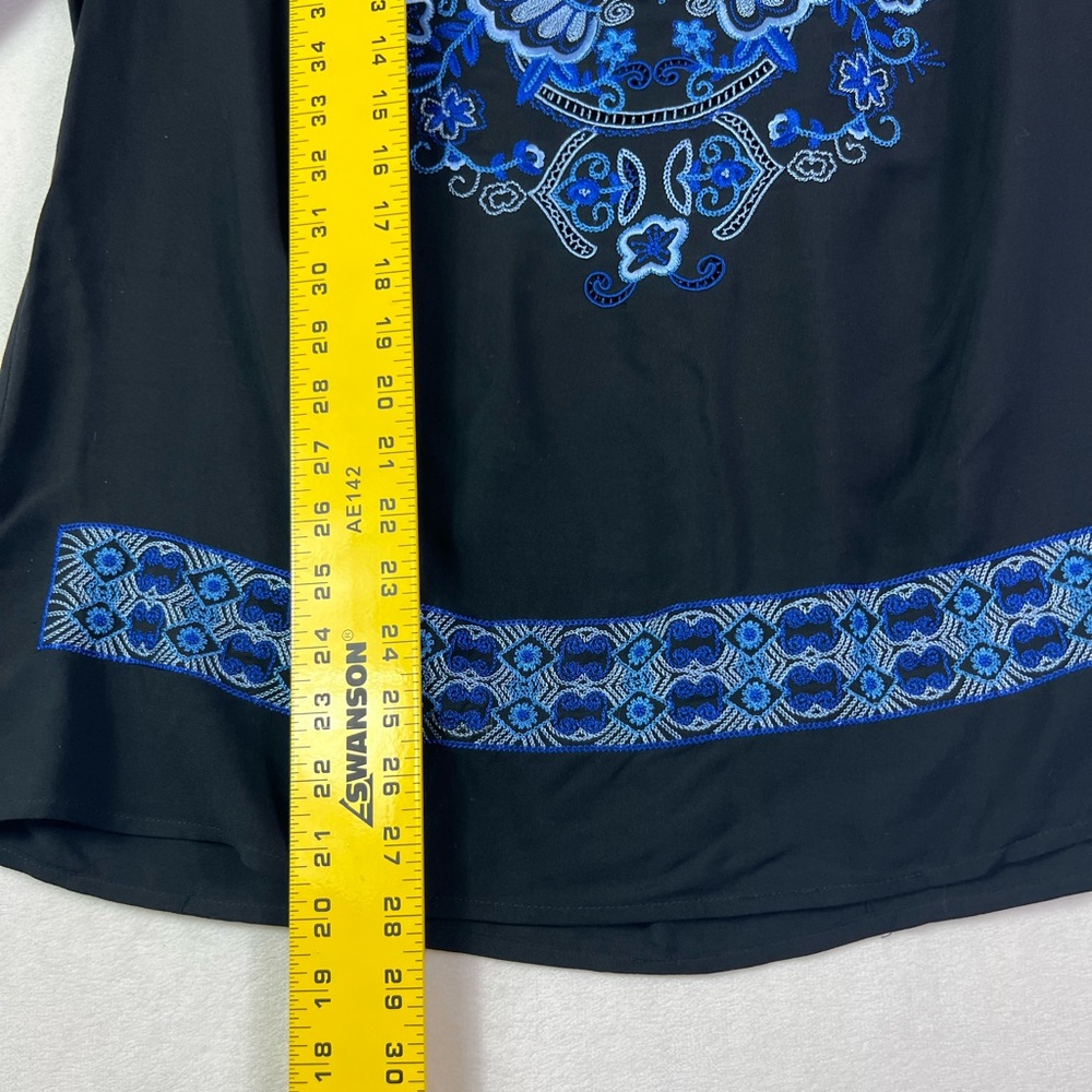 Embroidered long Sleeve peasant tie blouse - Picture 6 of 13